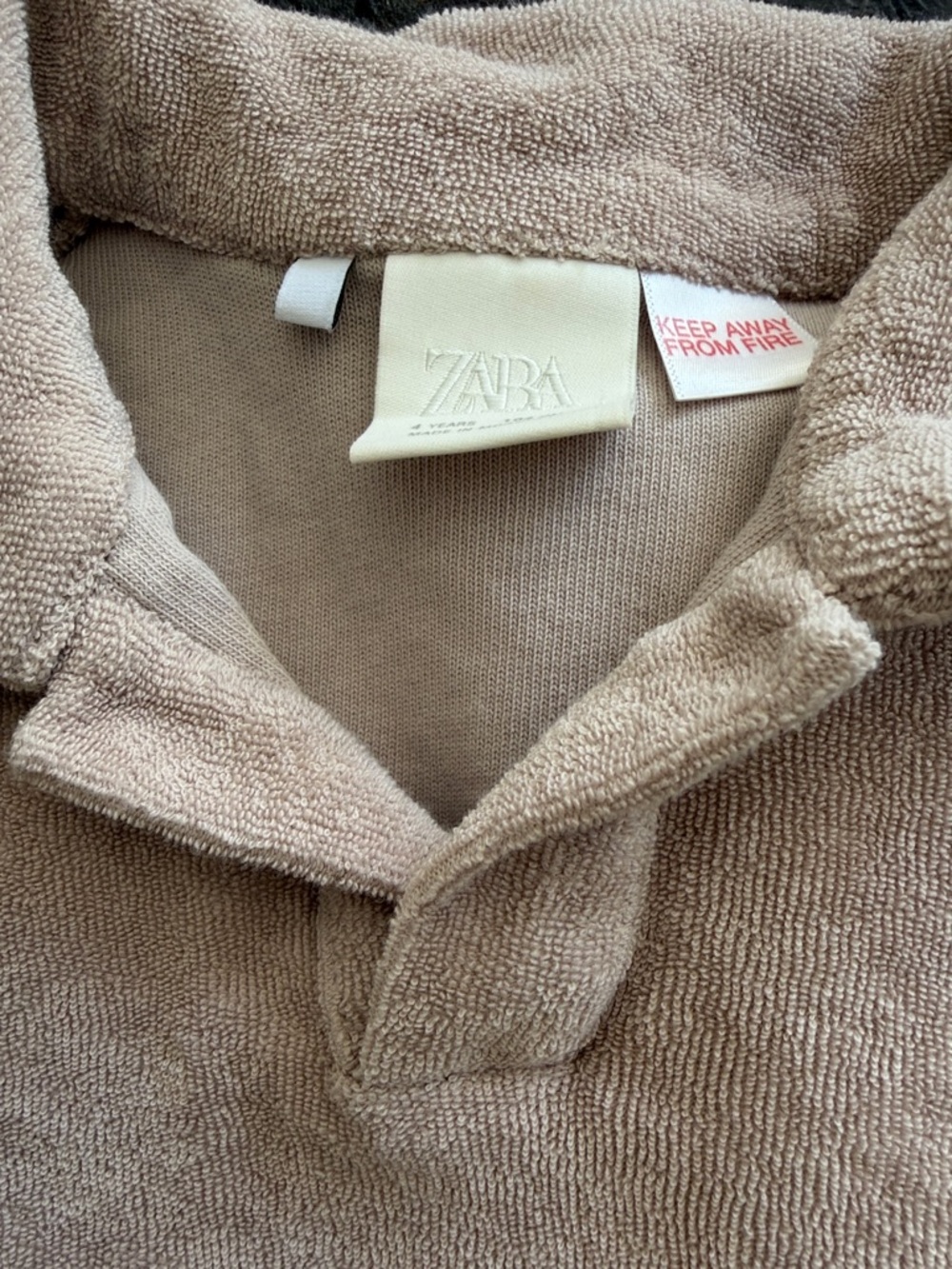 Zara cosy Terry Polo Top & Shorts Set - Taupe - Picture 10 of 10